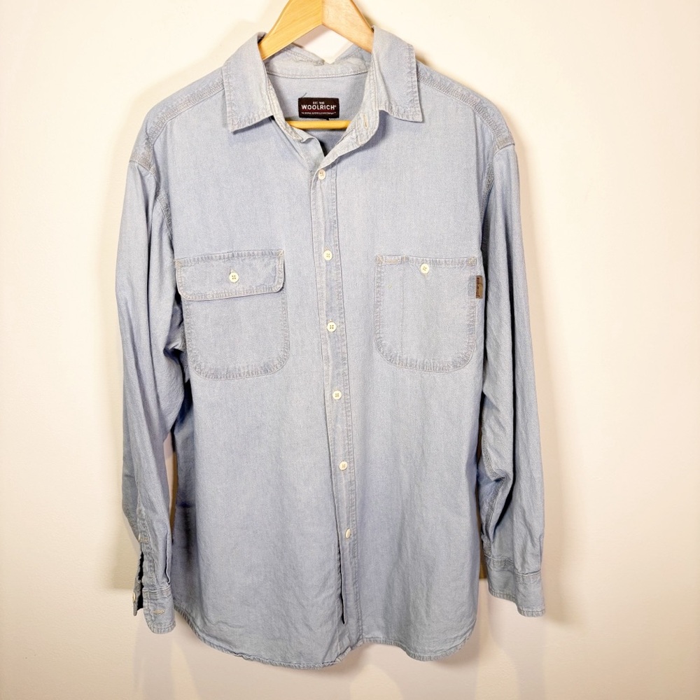 Vintage 90s Woolrich Chambray Button Down Shirt
